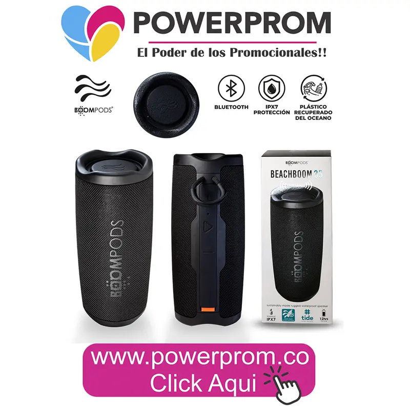 Speaker Bluetooth Beach 35 Boompods impermeable promocional Bogotá y Cartagena