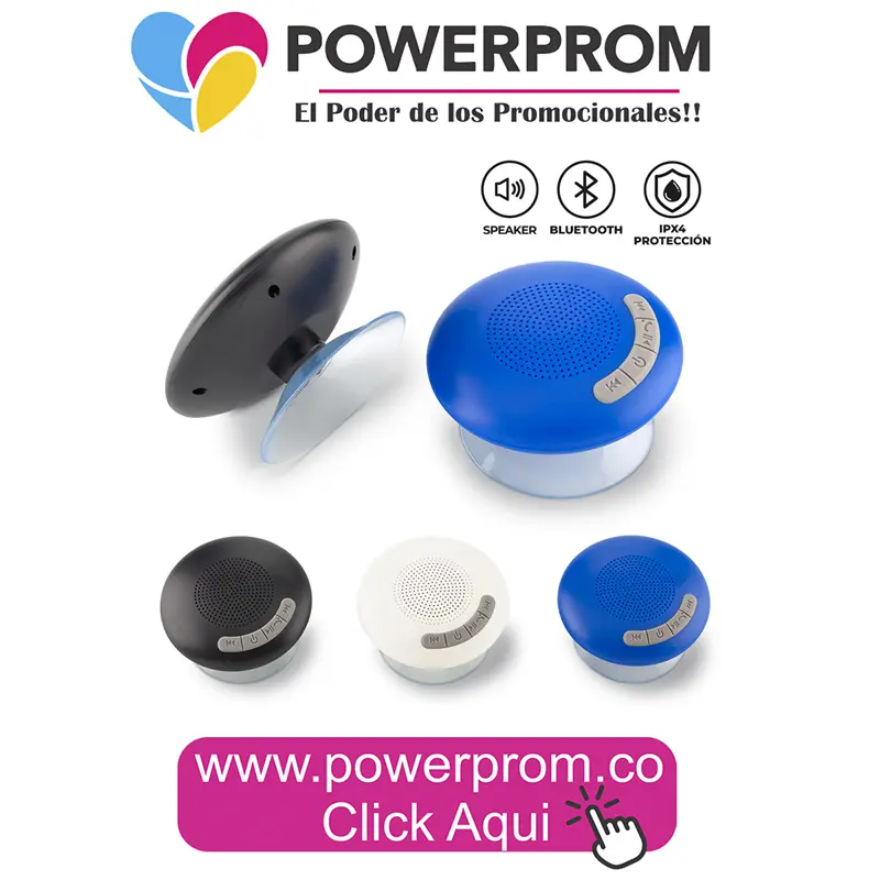 Speaker Bluetooth Aqua promocional resistente al agua en Bogotá y Medellín