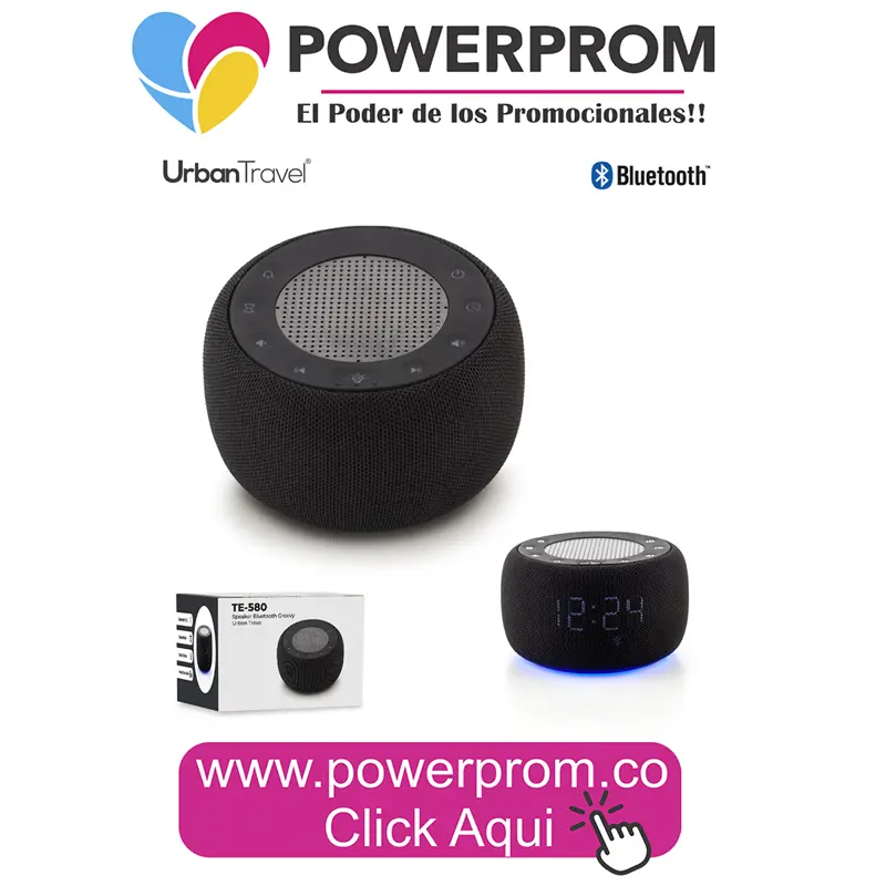 Parlante Bluetooth Groovy Urban Travel promocional Bogotá y Medellín