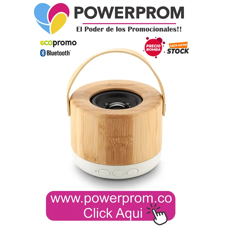 Parlante Bluetooth Ringo Bamboo promocional Bogotá y Medellín