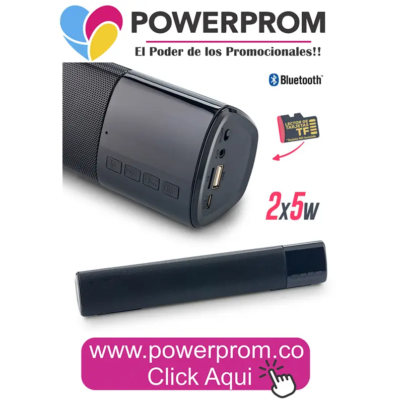Speaker Bluetooth Soundbar personalizado | Parlante promocional en Bogotá y Colombia – PowerProm