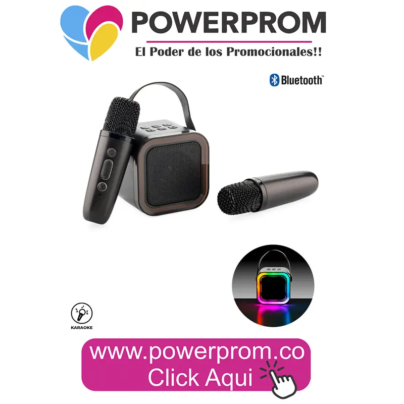 Parlante Bluetooth Twin Karaoke promocional Bogotá y Medellín