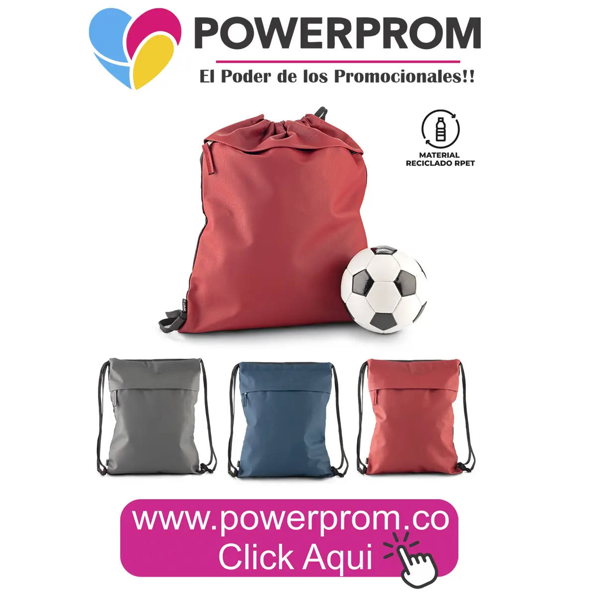 Sporty Bag Garda RPET personalizada | Bolsas recicladas en Colombia