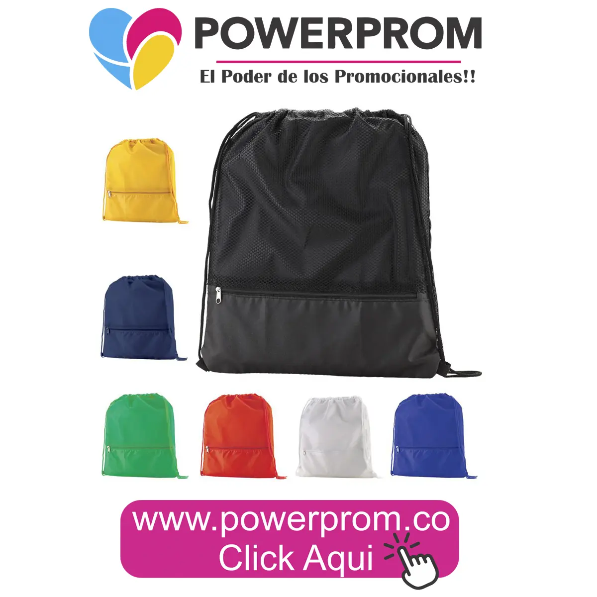 Sporty Bag con malla personalizada con logo en Bogotá y principales capitales.