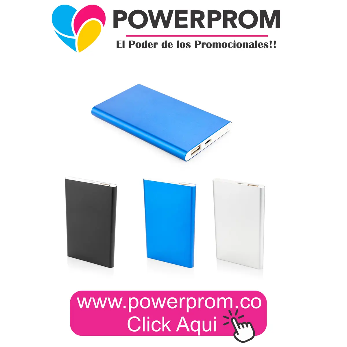 Mini powerbank Slums con logo