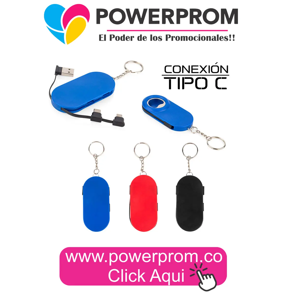 Cable de carga con destapador integrado Open con logo