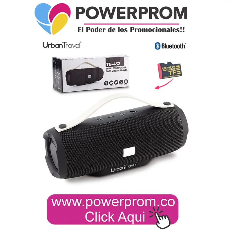 Wireless Speaker Bass Urban Travel promocional Bogotá y Medellín