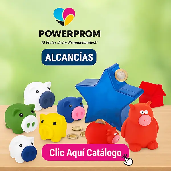 Alcancías promocionales personalizadas con logo en Bogotá (Usaquén, Suba, Chapinero, Engativá, Kennedy) y en Medellín, Cali, Barranquilla, Cartagena, Bucaramanga, Pereira y Manizales.