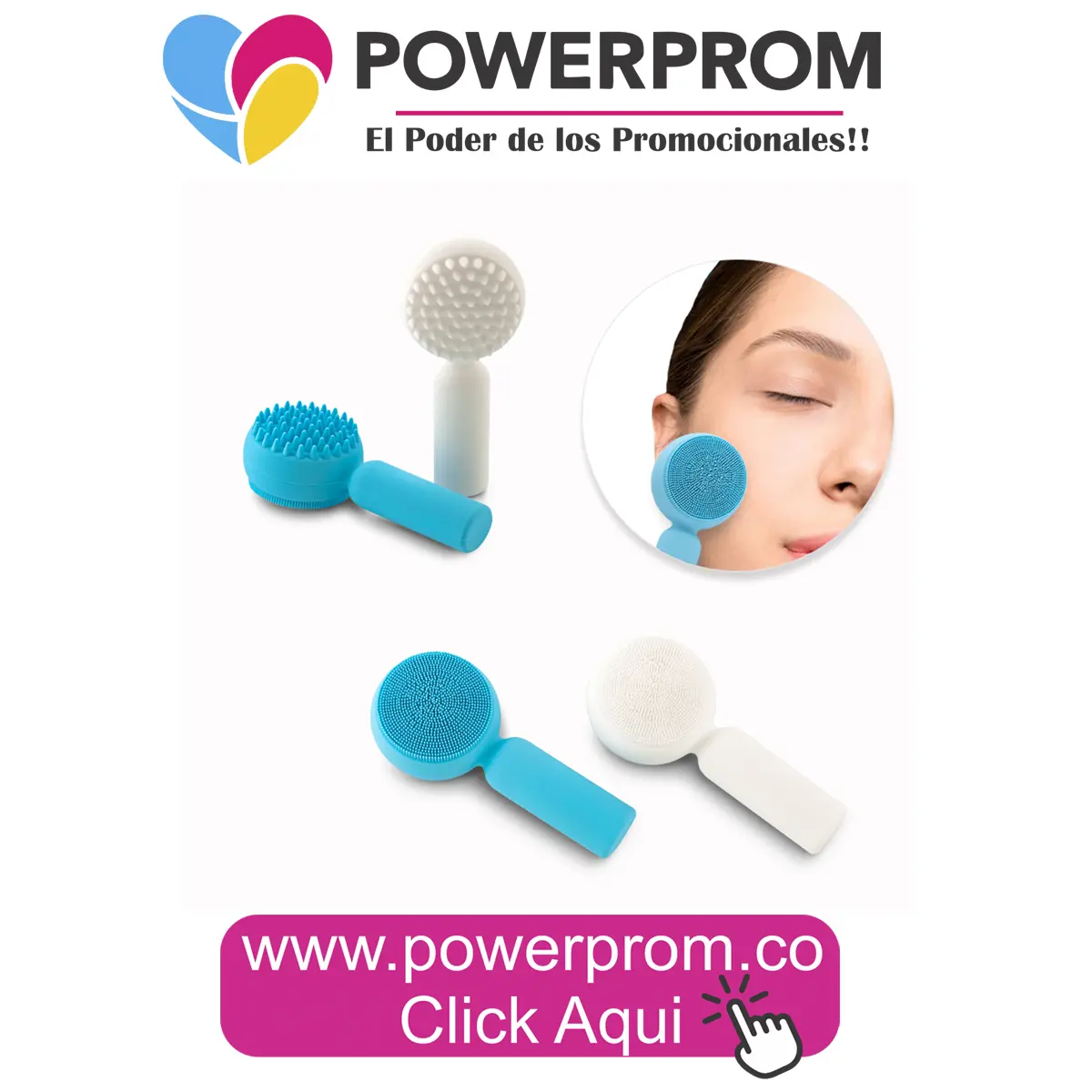 Cepillo facial eléctrico promocional, regalo cuidado personal Amor y Amistad en Bogotá, Cali y Medellín – Powerprom