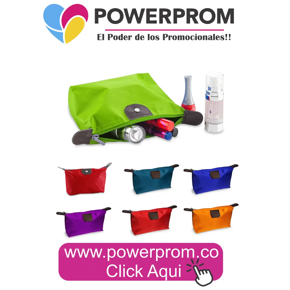 Cosmetiquera personalizada, regalo práctico en Amor y Amistad para Bogotá, Cali, Medellín y Cartagena – Powerprom