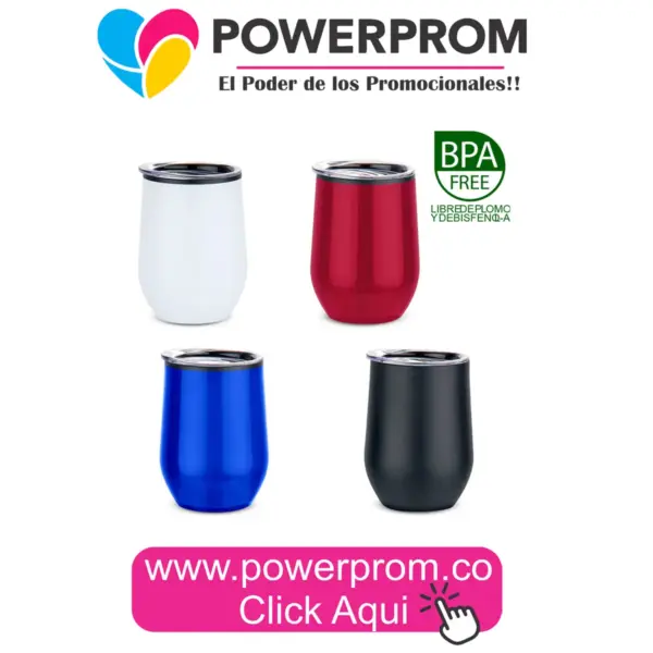 Vaso en acero Queen 400 ml 13 oz con personalización para empresa