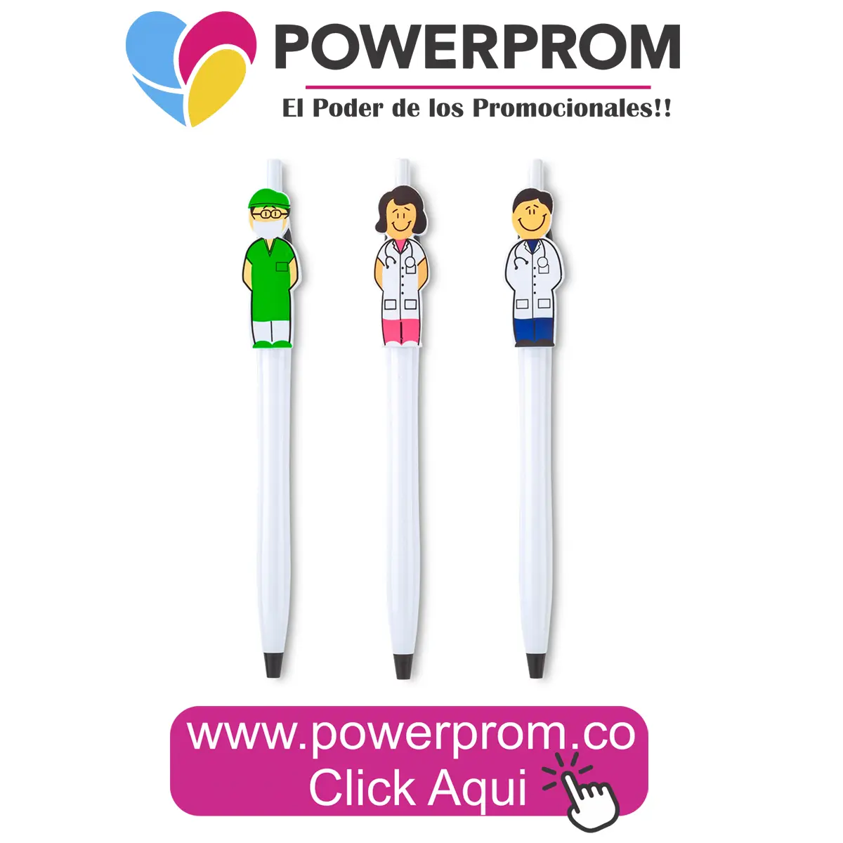 Bolígrafo MEDIC plástico temático de salud personalizado – Colombia