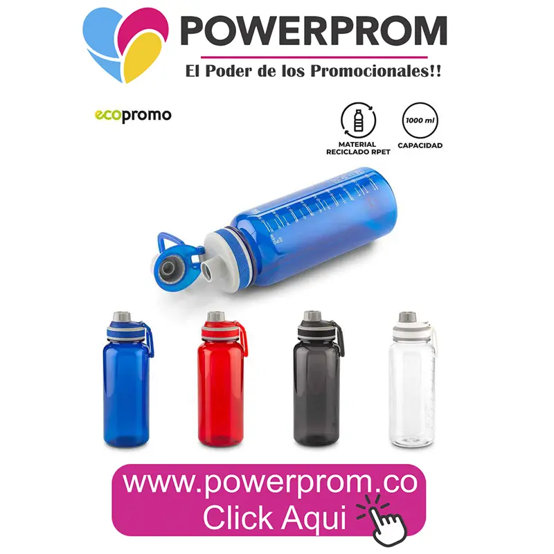 BOTILITO JORMI 1000ml personalizado con logo para regalos corporativos en Bogotá y Colombia.