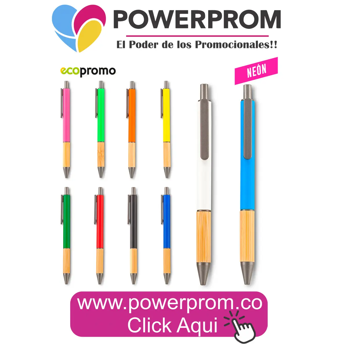 Bolígrafo Sawyer plástico personalizado con clip resistente – Colombia