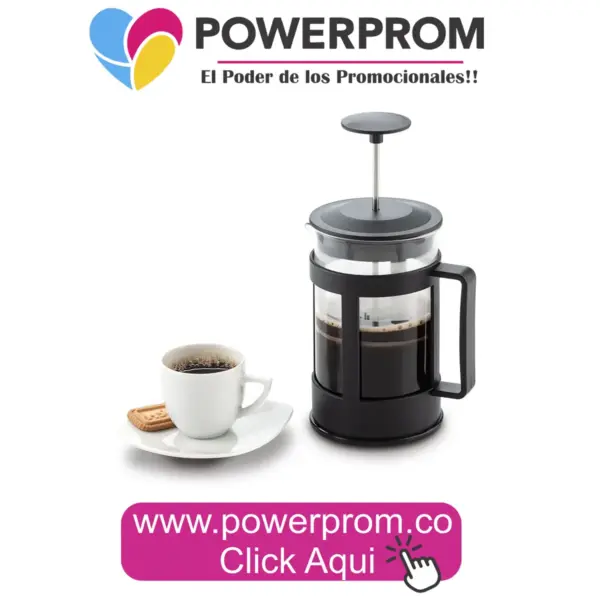 Cafetera en vidrio 600 ml personalizada PowerProm Bogotá y Colombia