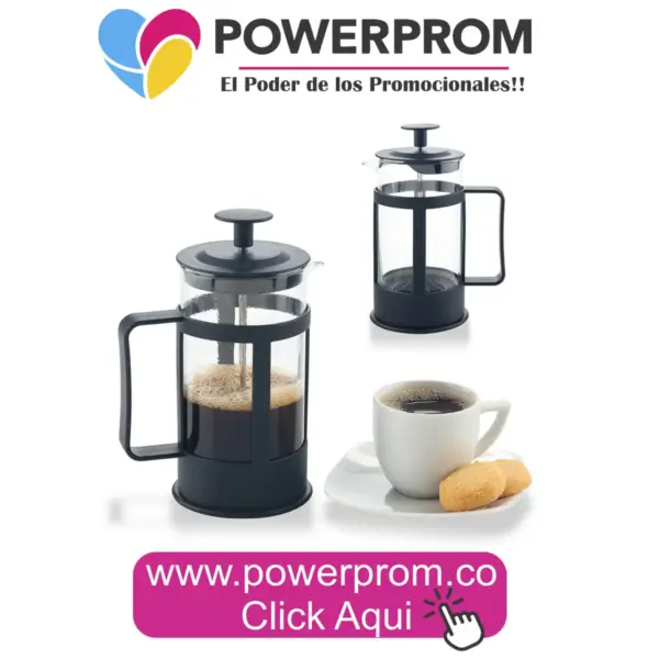 Cafetera Compact 350 ml personalizada con logo PowerProm Bogotá y Colombia