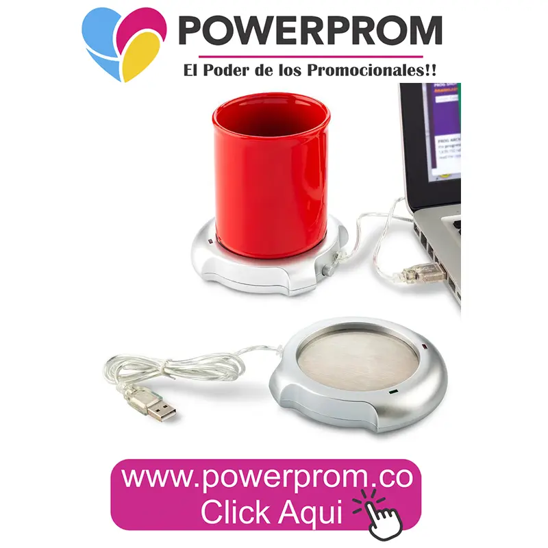 Calentador de mugs USB personalizado con logo empresarial en Bogotá (Usaquén, Chapinero, Suba, Engativá, Fontibón, Kennedy, Bosa, Tunjuelito, San Cristóbal, Teusaquillo, Puente Aranda, Barrios Unidos, Santa Fe, Antonio Nariño, Rafael Uribe Uribe, Ciudad Bolívar, Candelaria, Sumapaz) y principales ciudades de Colombia.