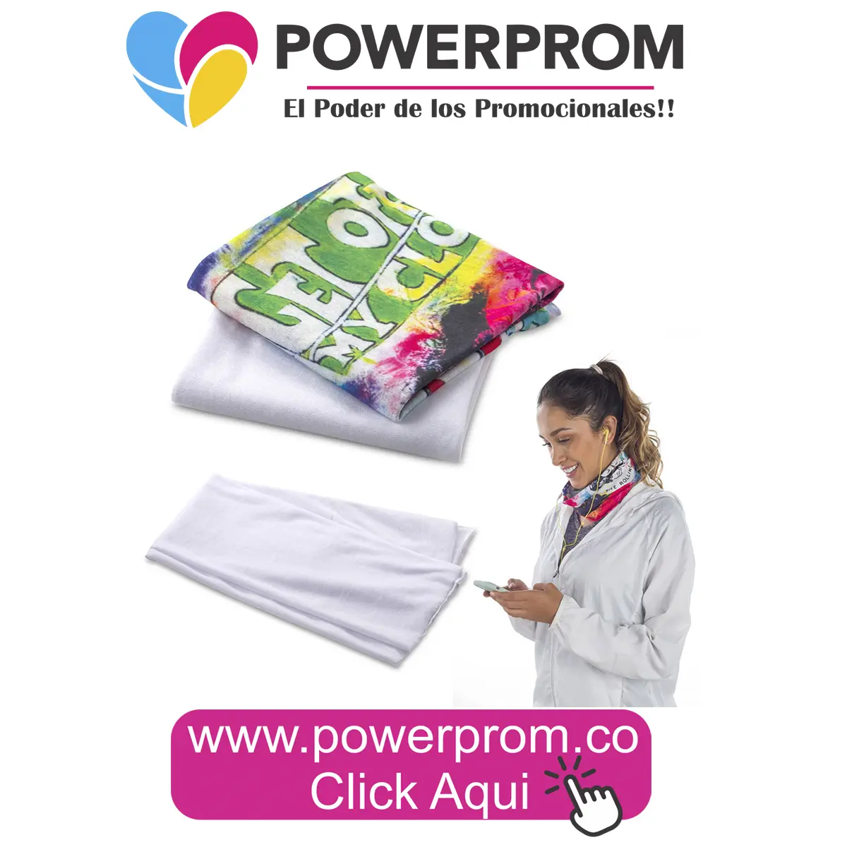 Cuello Multifuncional para Sublimación personalizado full color para marcas en Colombia