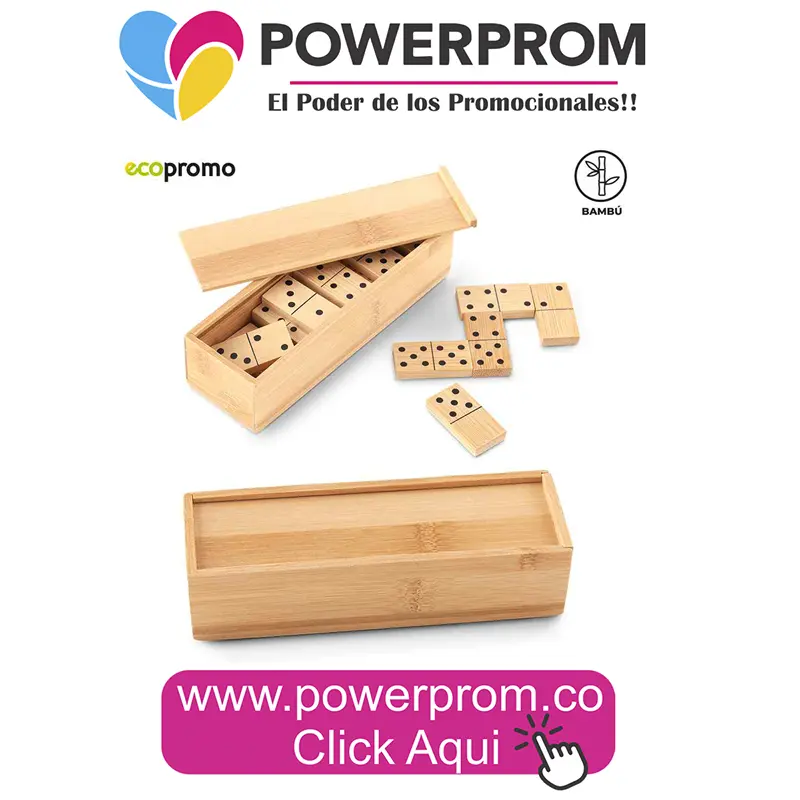 DOMINO BAMBOO personalizado en bambú con logo para empresas en Colombia
