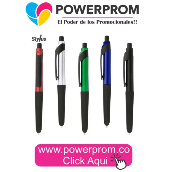 ES0365 Bolígrafo Versalles Stylus plástico con punta táctil personalizado – Colombia