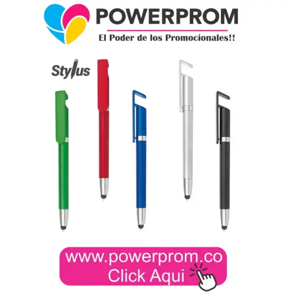 ES0618 Bolígrafo Atenea Stylus plástico con punta táctil personalizado – Colombia