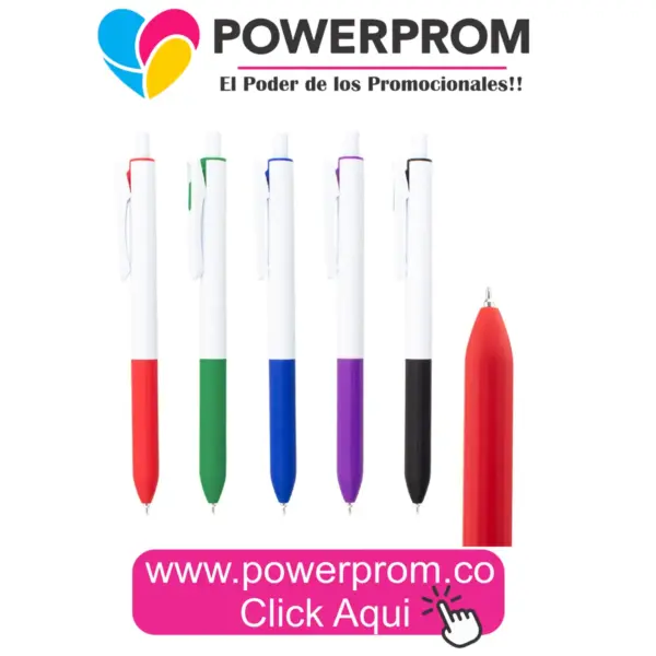 ES1000 Bolígrafo Miami Blanco plástico personalizado – Colombia