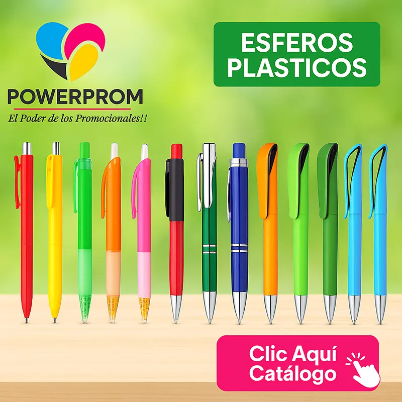 esferos plasticos promocionales personalizados colombia powerprom