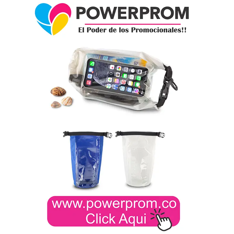 Estuche Dry Bag 2.5L personalizado con logo empresarial, resistente al agua. Entrega en Bogotá (Usaquén, Chapinero, Suba, Engativá, Fontibón, Kennedy, Bosa, Tunjuelito, San Cristóbal, Teusaquillo, Puente Aranda, Barrios Unidos, Santa Fe, Antonio Nariño, Rafael Uribe Uribe, Ciudad Bolívar, Candelaria, Sumapaz) y ciudades principales de Colombia.