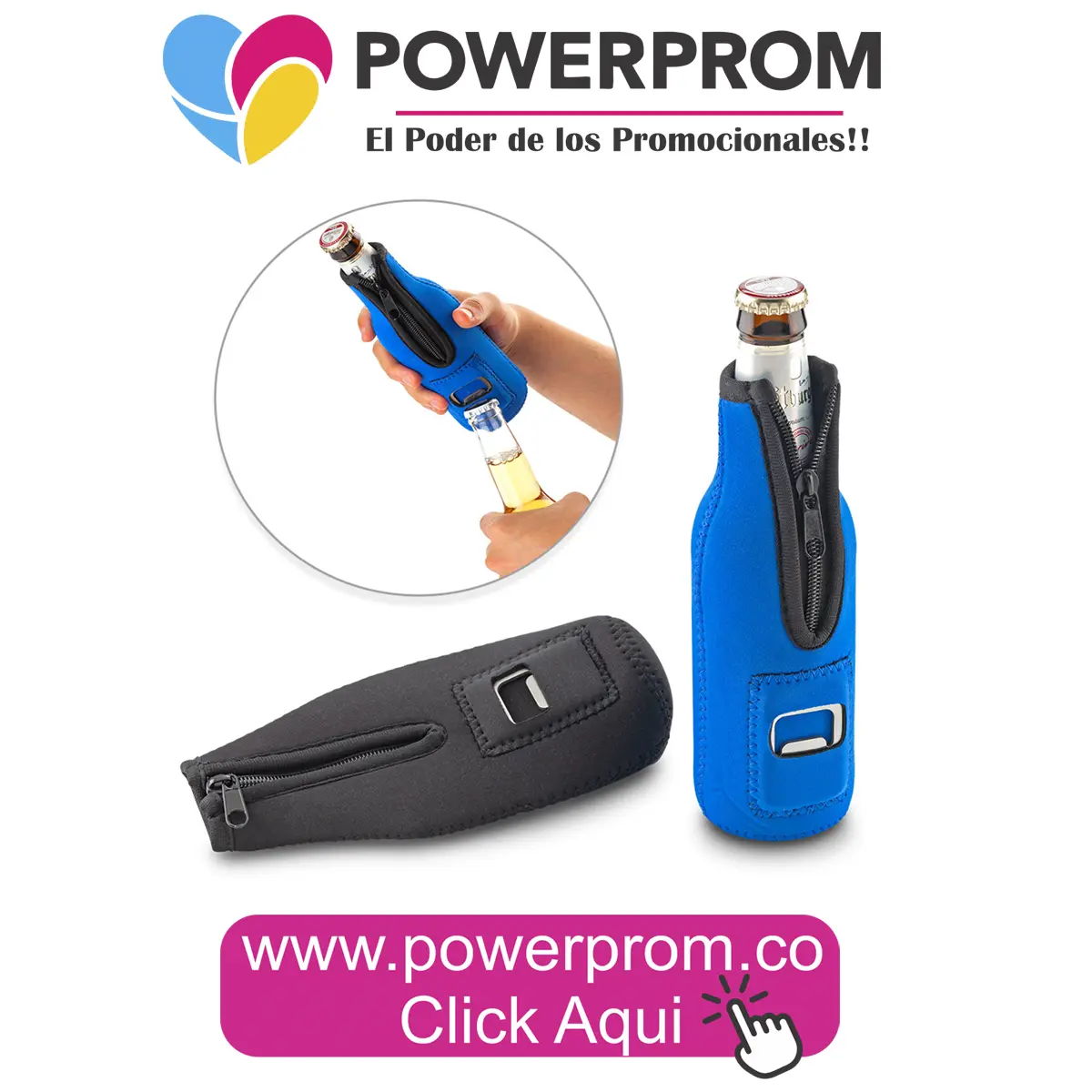 Funda Portabotella con Destapador personalizada para activaciones de marca – Colombia