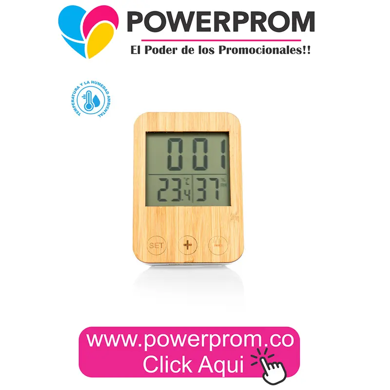 Reloj Weather con temperatura y humedad personalizado para empresas
