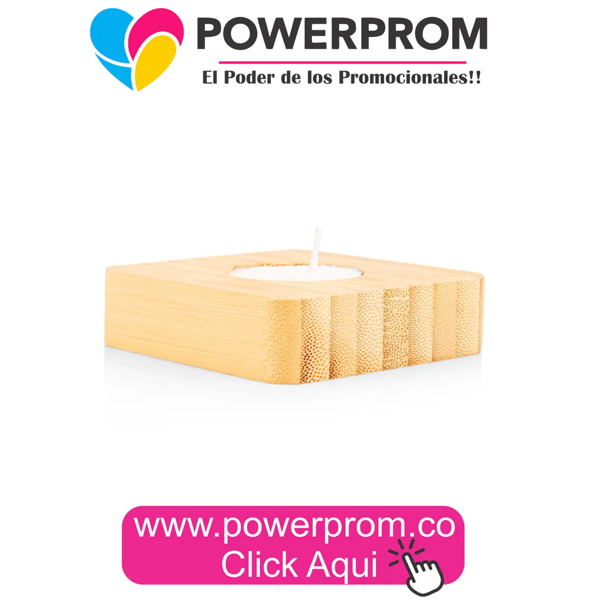 HO0408 Vela Bambú personalizada con vaso o tapa en bambú – Colombia