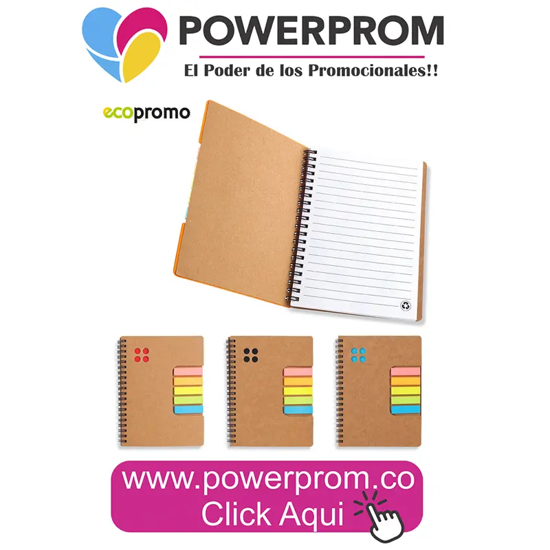 Libreta Century personalizada con logo y cierre elástico – Colombia