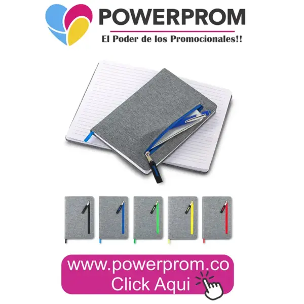 Libreta Zipper personalizada con bolsillo/cierre – Colombia