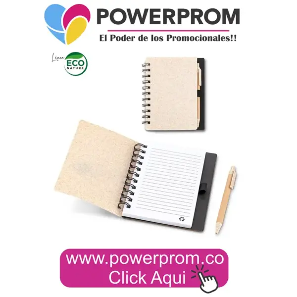 Libreta con Bolígrafo Leroy Eco personalizada con logo – Colombia