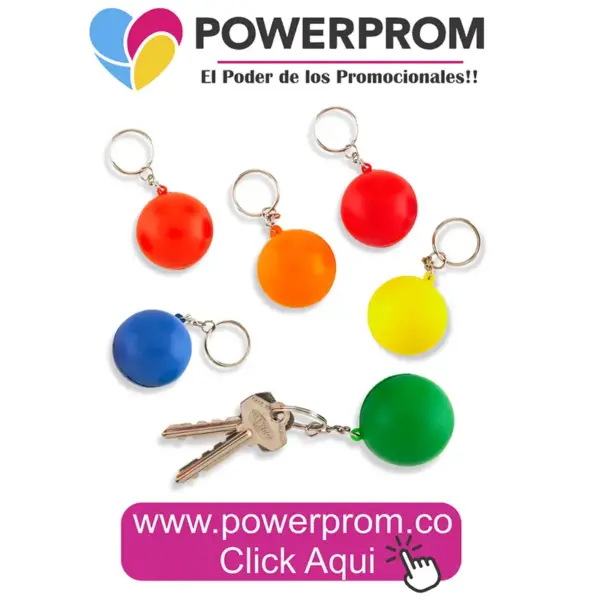Llavero antiestrés esfera redonda personalizada con logo