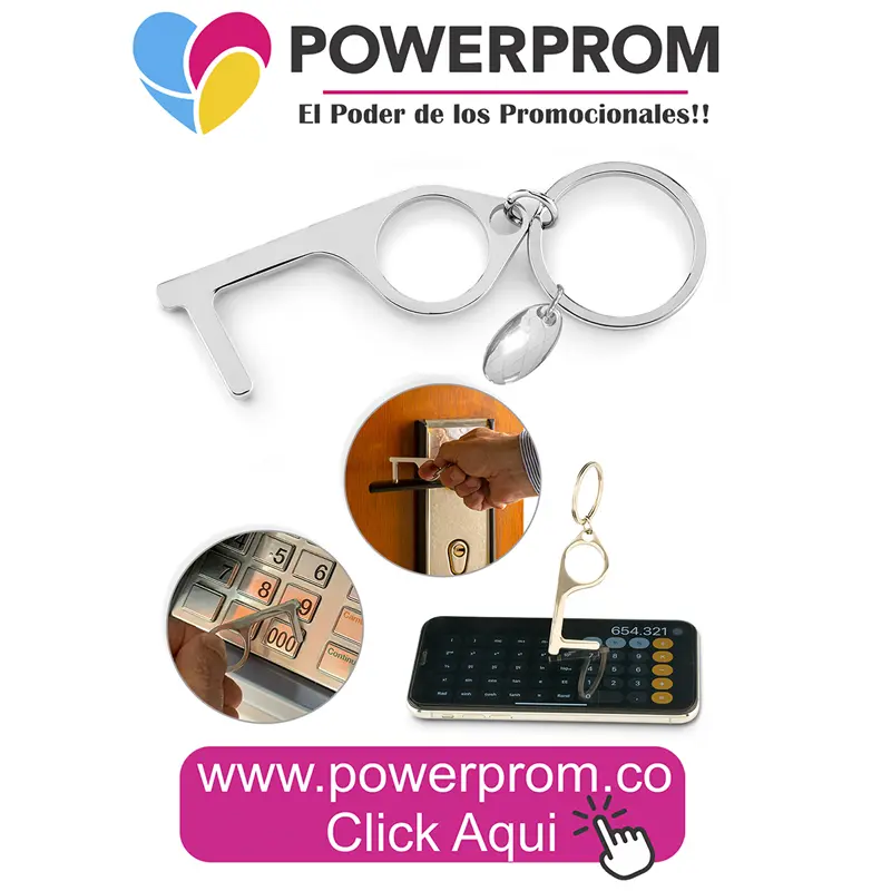 Llavero multiusos metálico ML-386 touch free personalizado