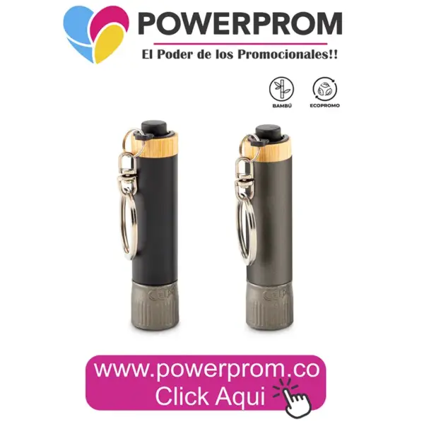 La Mini Bamboo combina diseño eco y LED brillante. Grabado láser sobre bambú para acabado premium. Cobertura nacional. PowerProm: promoción con responsabilidad ambiental.