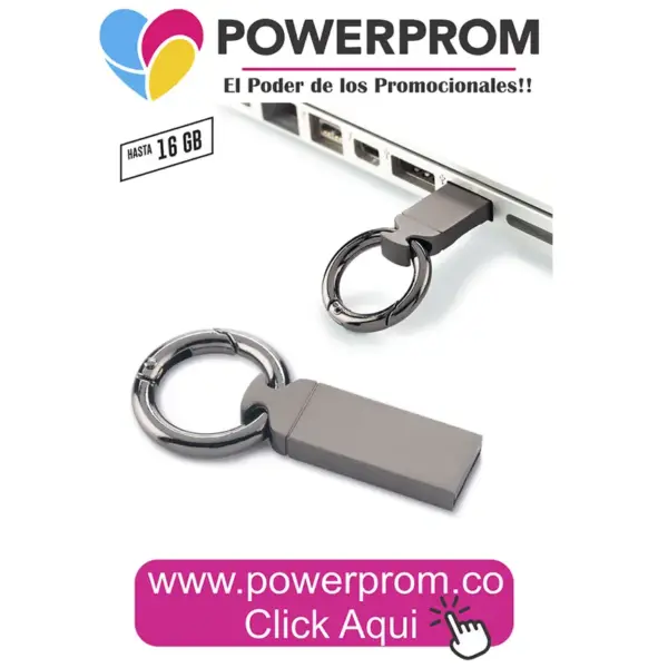 Memoria USB Hook con gancho clip y cuerpo metálico personalizada