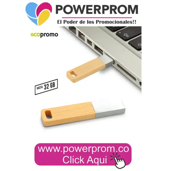 Memoria USB Mini Bamboo ecológica compacta personalizada
