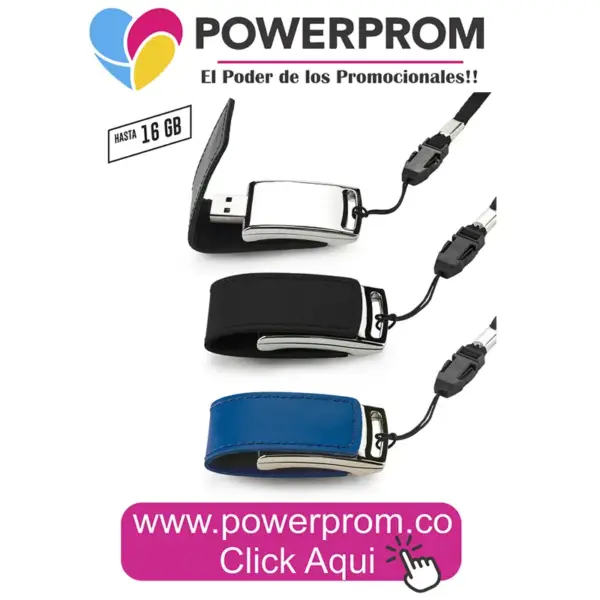 Memoria USB mini en imitación cuero personalizada con logo