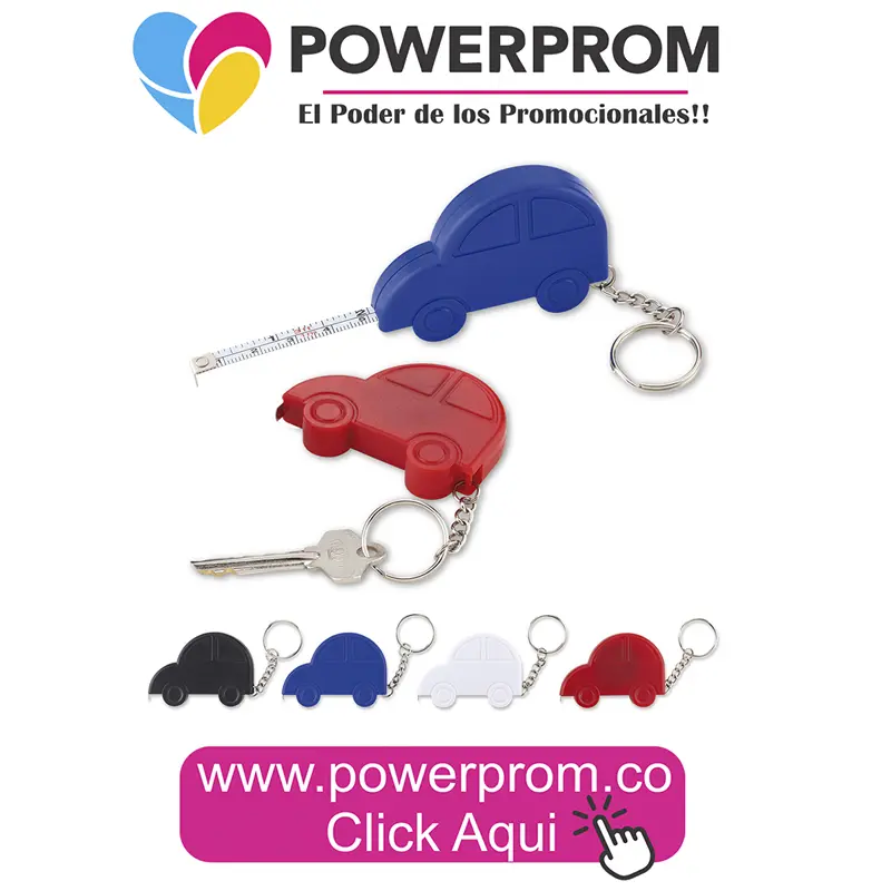 Metro llavero con forma de carro y cinta métrica personalizado