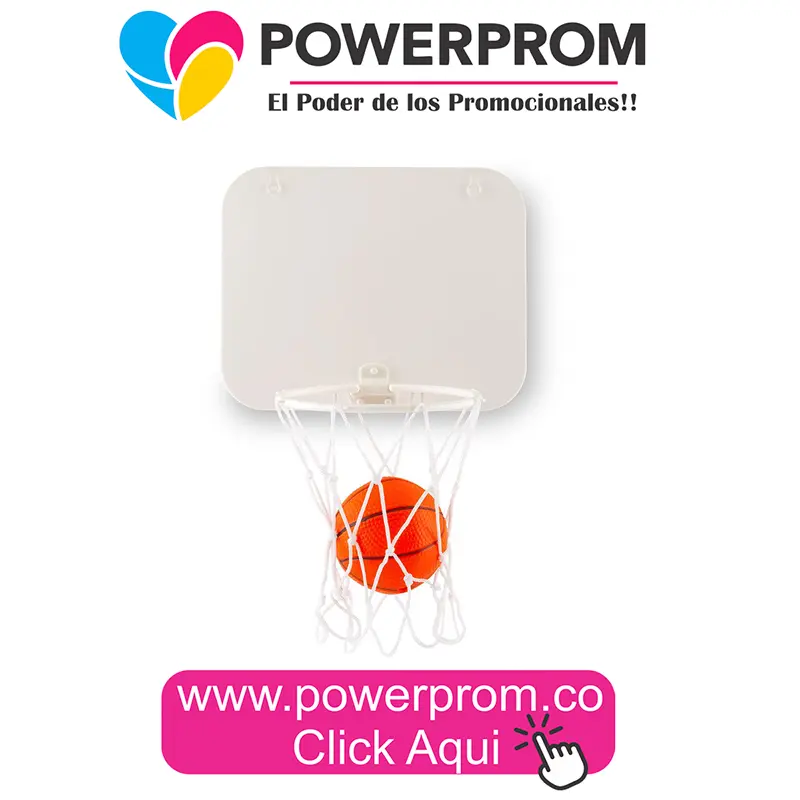 Mini Cancha Básket personalizada con logo para campañas deportivas en Colombia