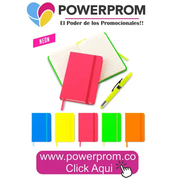 Mini Libreta Neón II personalizada colores vibrantes – Colombia