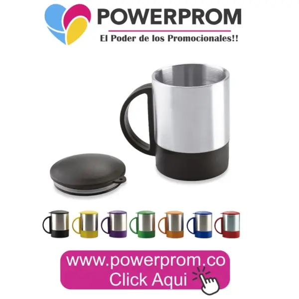 Mini mug en acero 180 ml con tapa personalizable