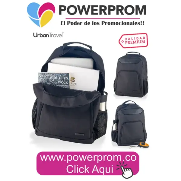 Morral ejecutivo Backpack King Urban Travel personalizado con logo empresarial, entregas en Bogotá (Usaquén, Chapinero, Suba, Engativá, Fontibón, Kennedy, Bosa, Tunjuelito, San Cristóbal, Teusaquillo, Puente Aranda, Barrios Unidos, Santa Fe, Antonio Nariño, Rafael Uribe Uribe, Ciudad Bolívar, Candelaria, Sumapaz) y ciudades de Colombia como Medellín, Cali, Barranquilla, Bucaramanga, Cartagena, Pereira, Manizales, Cúcuta, Ibagué, Villavicencio, Pasto, Montería, Santa Marta, Armenia y Neiva.