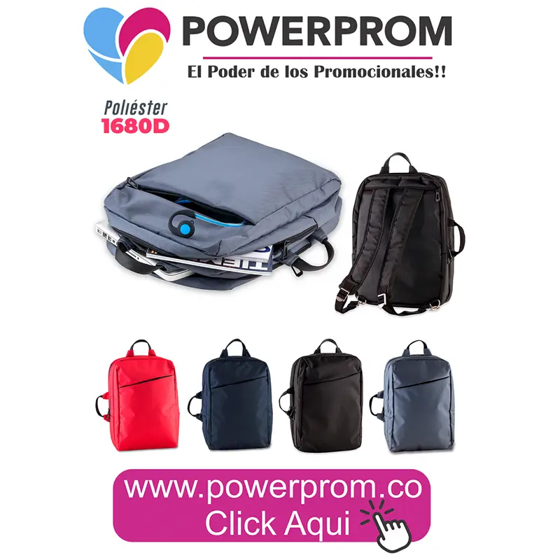Morral ejecutivo Backpack Nordic personalizado con logo de empresa, entregas en Bogotá (Usaquén, Chapinero, Suba, Engativá, Fontibón, Kennedy, Bosa, Tunjuelito, San Cristóbal, Teusaquillo, Puente Aranda, Barrios Unidos, Santa Fe, Antonio Nariño, Rafael Uribe Uribe, Ciudad Bolívar, Candelaria, Sumapaz) y en ciudades de Colombia como Medellín, Cali, Barranquilla, Bucaramanga, Cartagena, Pereira, Manizales, Cúcuta, Ibagué, Villavicencio, Pasto, Montería, Santa Marta, Armenia y Neiva.