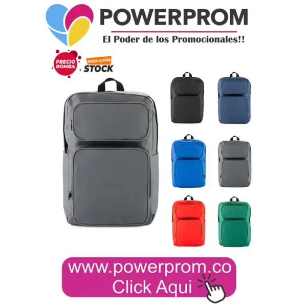 Morral ejecutivo Backpack Skylar personalizado con logo empresarial, entregas en Bogotá (Usaquén, Chapinero, Suba, Engativá, Fontibón, Kennedy, Bosa, Tunjuelito, San Cristóbal, Teusaquillo, Puente Aranda, Barrios Unidos, Santa Fe, Antonio Nariño, Rafael Uribe Uribe, Ciudad Bolívar, Candelaria, Sumapaz) y ciudades de Colombia como Medellín, Cali, Barranquilla, Bucaramanga, Cartagena, Pereira, Manizales, Cúcuta, Ibagué, Villavicencio, Pasto, Montería, Santa Marta, Armenia y Neiva.