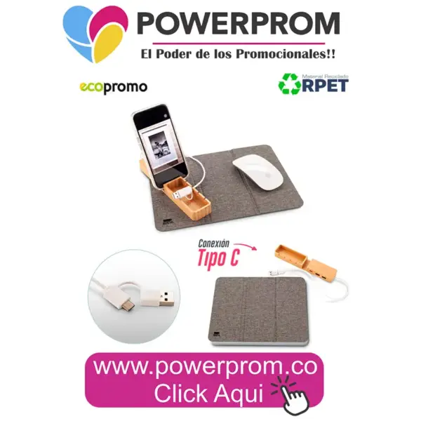 Mouse Pad Organizer Eco personalizado con logo empresarial – regalos corporativos ecológicos en Bogotá (Usaquén, Chapinero, Suba, Engativá, Fontibón, Kennedy, Bosa, Tunjuelito, San Cristóbal, Teusaquillo, Puente Aranda, Barrios Unidos, Santa Fe, Antonio Nariño, Rafael Uribe Uribe, Ciudad Bolívar, Candelaria, Sumapaz) y principales ciudades de Colombia.