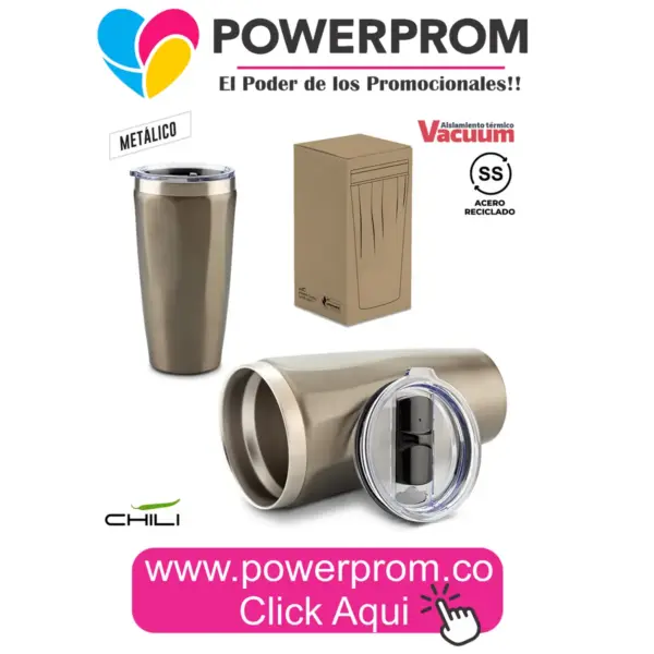 Mug metálico Calypso Chili 500 ml personalizable para bebidas