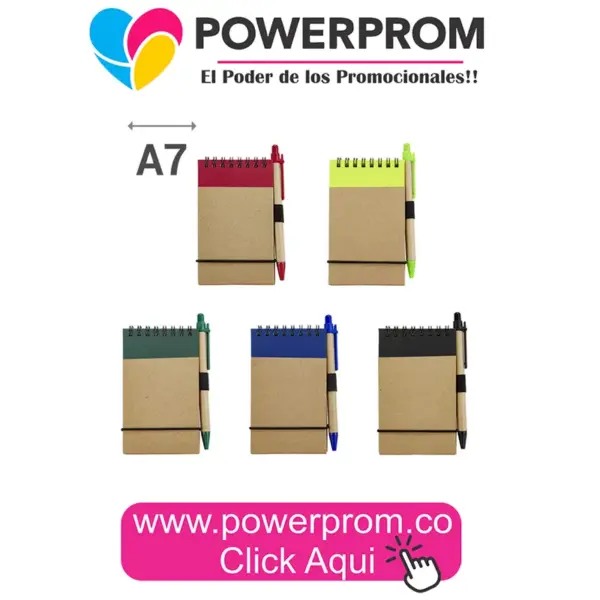OF0150 Libreta Ecológica con Bolígrafo | Set eco personalizado – PowerProm